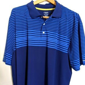 Mens Chaps Golf Blue Striped Short Sleeve Polo XL